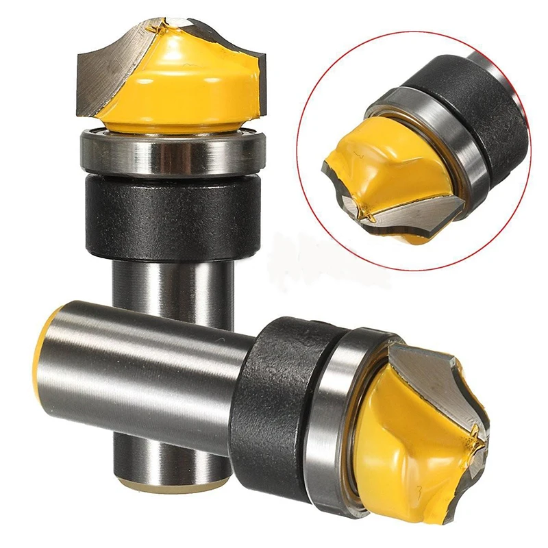 

1/2'' Shank Router Bit 2 Flutes Flush Trim Template Router Bit Woodworking Cutter Tool For Solid Wood