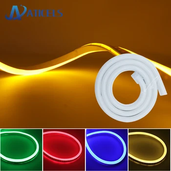 8mm LED Neon flex DC 12V LED Neon Strip Light SMD 2835 120LEDs/m Waterproof Soft Rope tube Outdoor lighting decoration light soft rope bar light silicon rubber tube dc12v flexible led strip neon tape 5m 120leds m smd 2835 outdoor waterproof light