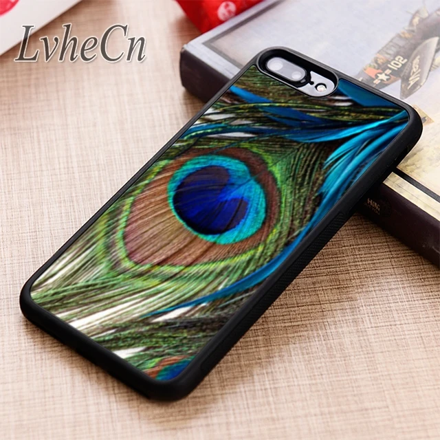 

LvheCn Peacock Feather Close Up phone Case cover For iPhone 6 6S 7 8 X XR XS max 5 5S SE Samsung Galaxy S5 S6 S7 edge S8 S9 Plus