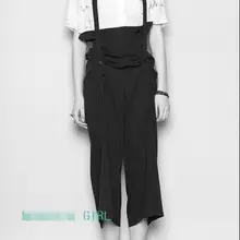 Европейский и американский сценический подиумный показ восьмиточечные оснастки bibsusperdens сковородки Модные мужские и женские свободные нагрудник брюки