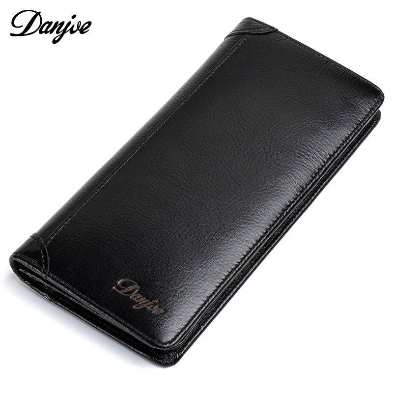 DANJUE Genuine Leather Men Wallets Long Black Brown Bifold Purse Male Clutch Money Bag Card Holder Fashion Cow Leather Carteira DANJUE Genuine Leather Men Wallets Long Black Brown Bifold Purse Male Clutch Money Bag Card Holder Fashion Cow Leather Carteira