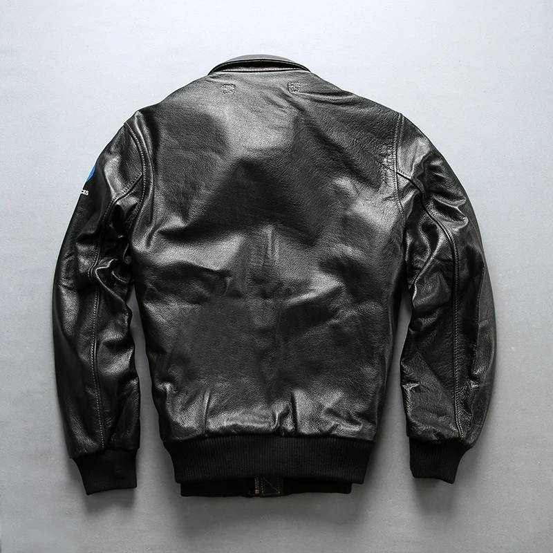 Cheap Read Description! air force flight A2 pilot leather jacket genuine cow leather clothing cowhide rider jacket A1792