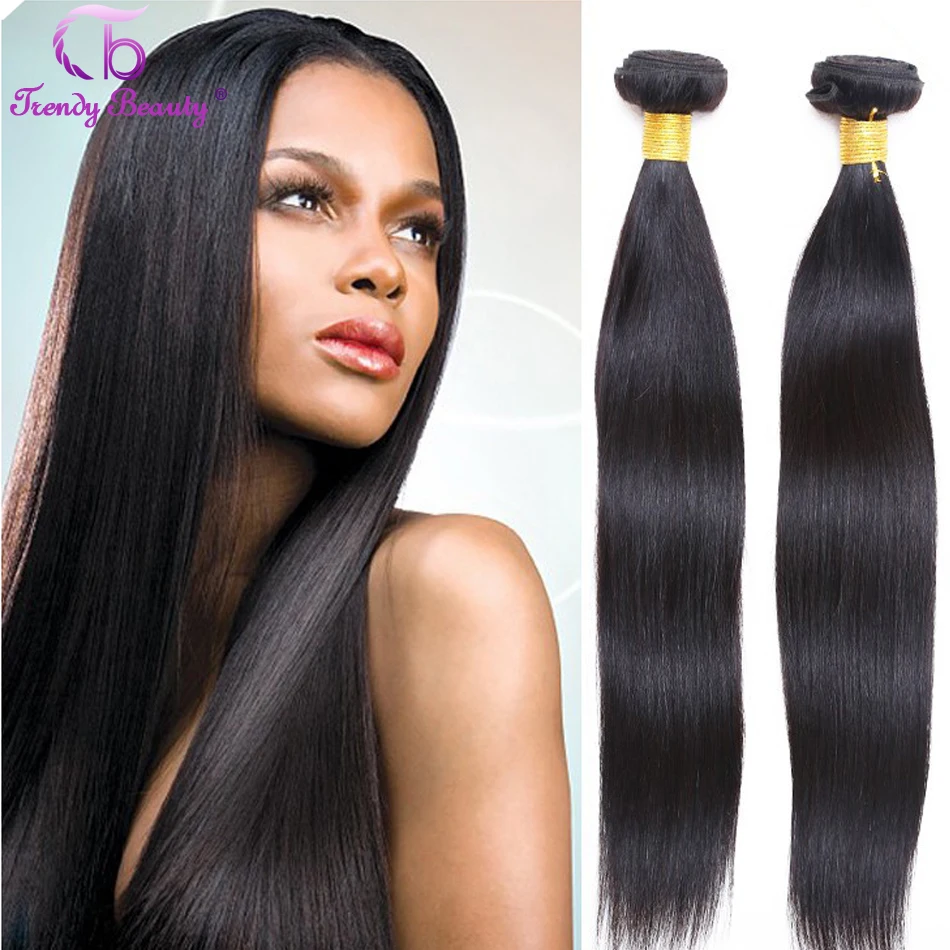 Hair Extension 2pc Virgin Straight Peruvian Human Hair 6A Unprocessed 2