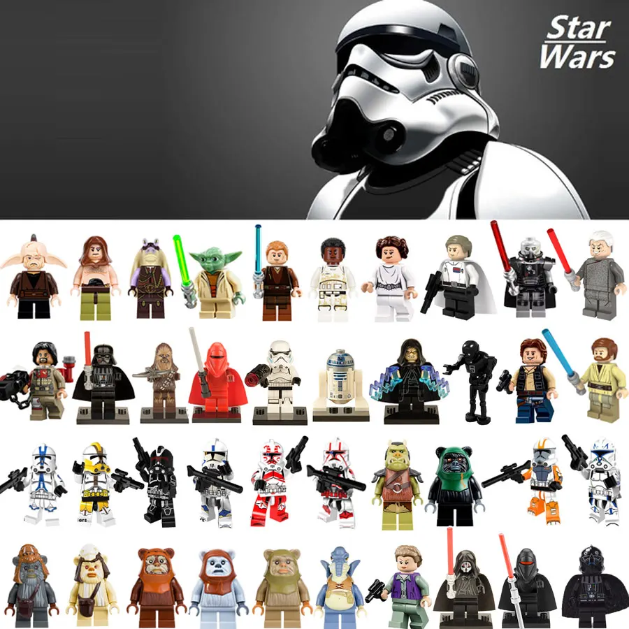 

Single Sale Darth Vader Han Solo Yoda Building Blocks mini bricks figures Compatible Legoingly Star wars Toys for children