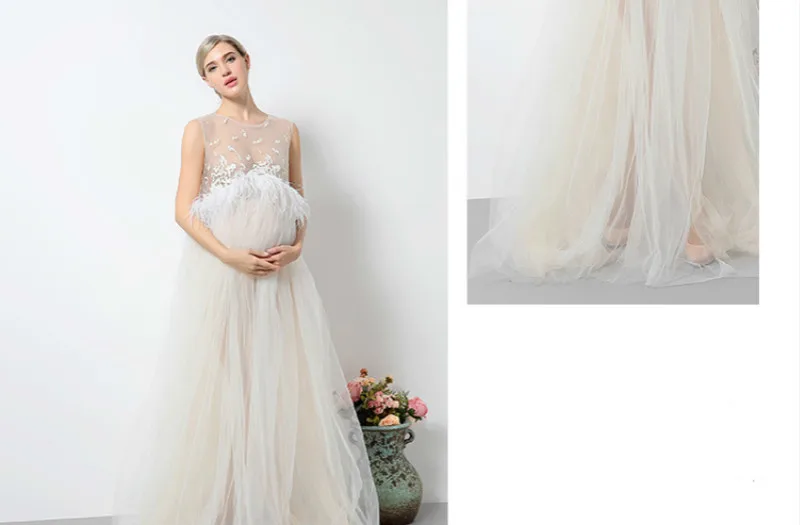 Одежда для беременных с круглым вырезом; одежда для мам; белое свадебное платье для фотосессии; Одежда для беременных женщин; платье для фотосессии