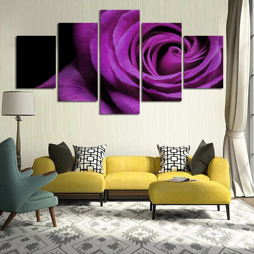 fashion-Hot-Sell-Purple-roses-Flower-Simple-Cute-Paintings-For-Living-Room-Such-Beauty-Picture-Canvas (1)
