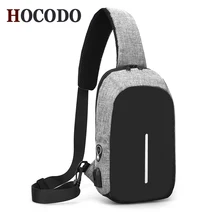 HOCODO сумка на одно плечо Новая мода мужские сумки через плечо зарядка через usb сумки через плечо мужские противоугонные нагрудные сумки