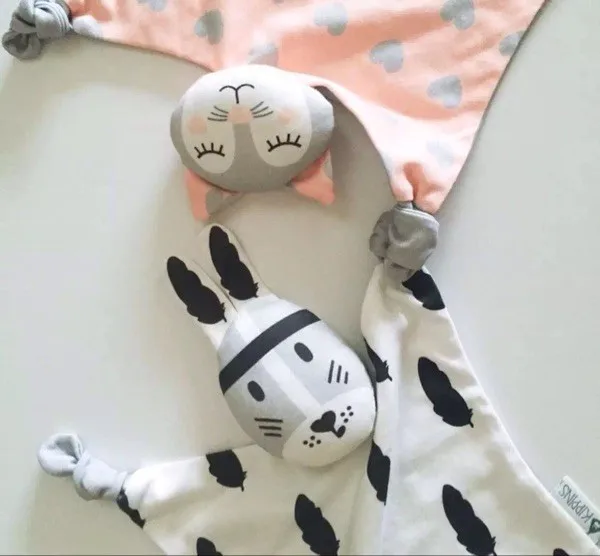 

Comforting Bib Burp bite Newborn Rabbit Cat Sleeping Dolls Bunny giraffe Play Security Kids Carriage Toy Towel INS for Xmas gift