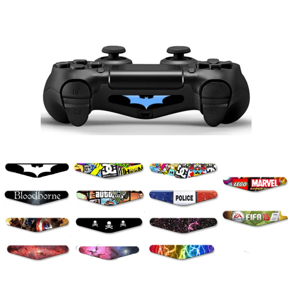Batman Removable LED Light Bar For PS4 Controller Cover Vinyl Decal