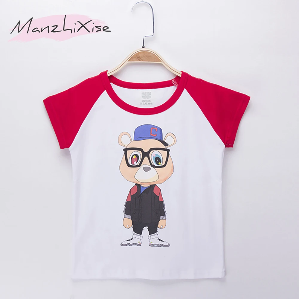 2019 Fashion Nova Children T shirt Bear Cartoon Print Cotton O Neck