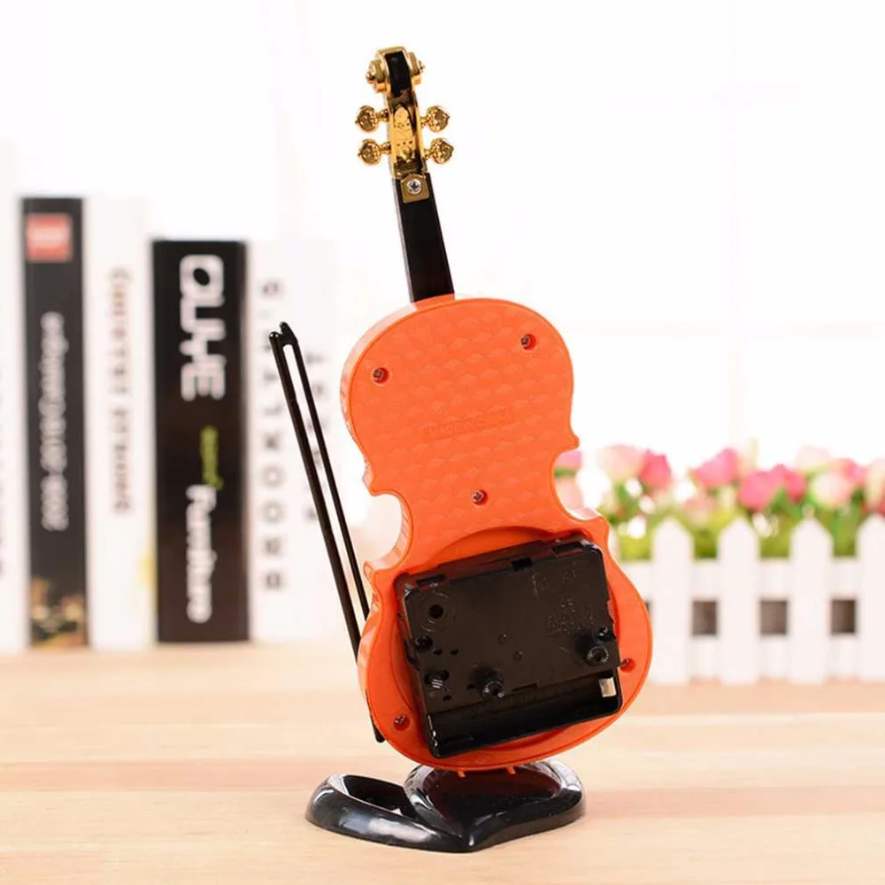 2018 New 2 Colors Creative Instrument Table Clock Student Violin Gift Home Decor Fiddle Quartz Alarm Clock Desk Plastic Craft 2018 New 2 Colors Creative Instrument Table Clock Student Violin Gift Home Decor Fiddle Quartz Alarm Clock Desk Plastic Craft