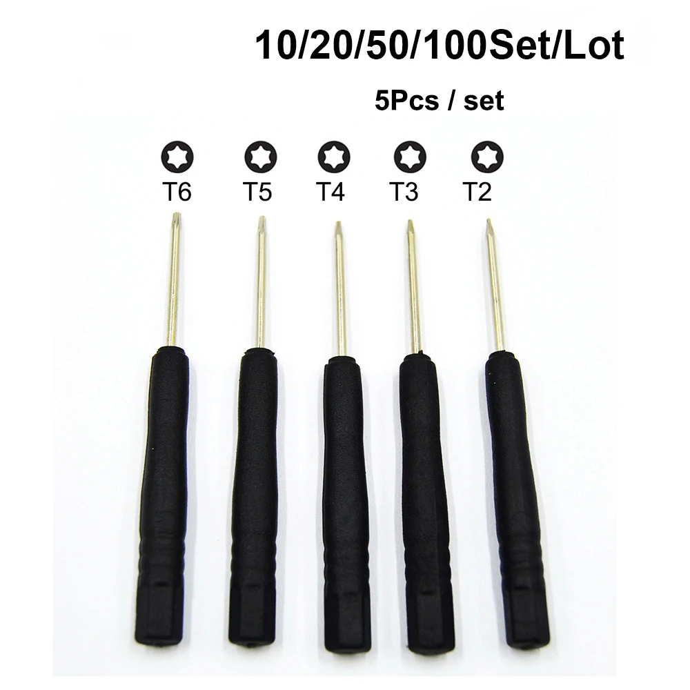 

10/20/50/100Set 5 In 1 Mini 85mm T2 T3 T4 T5 T6 Precision Torx Screw Driver Set for Mobile Phone Tablet Repair