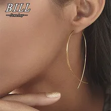 ES143 Fish Shaped Stud font b Earrings b font Simplicity Handmade Copper Wire font b Earring