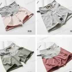 Летние хлопковые шорты для беременных женщин Хлопок Шорты с высокой талией для беременных шорты для беременных Для женщин брюки Одежда для