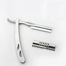 High quality Men face 440C Stainless Steel Barber shaver Sharp Thin Knife Hair Folding Shaving Blades for men Removal Tools