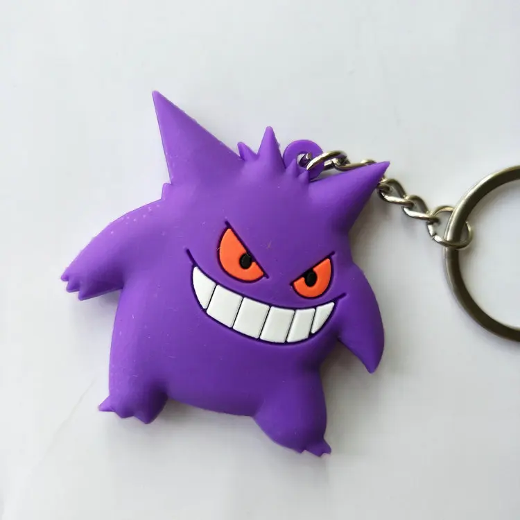 Японское аниме «Покемон» Articuno Magikarp цепочка для ключей из ПВХ Gengar Zapdos xiaoch 'd Chansey Totodile милый смешной кулон брелки - Цвет: 3