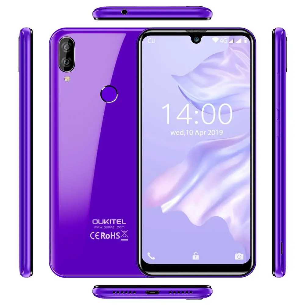 Смартфон OUKITEL C16 Pro, 3 ГБ, 32 ГБ, четырехъядерный процессор MTK6761P, 5,71 дюймов, экран в виде капли воды, 19:9, отпечаток пальца, LTE, 2600 мА/ч, для распознавания лица, мобильный телефон