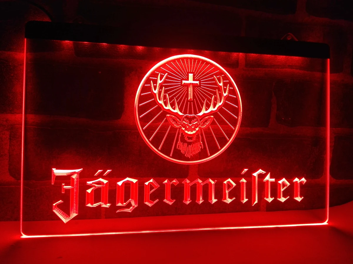 Светодиодный неоновый знак LR061 Jagermeister с головой оленя|Таблички и знаки| |