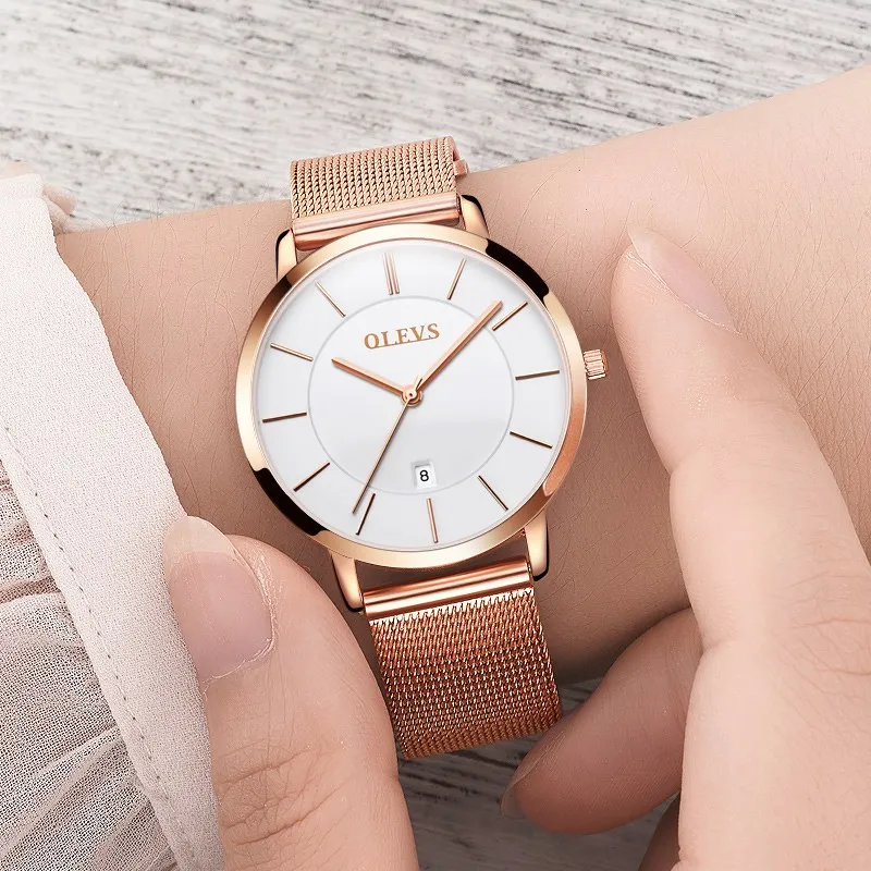 OLEVS Brand Woman Watch 2018 Luxury Women Watches Ladies Gold Steel Strap Quartz Date Watches Casual Waterproof Lady Wrist watch