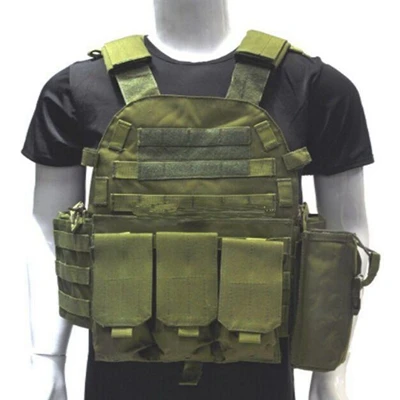 Тактический Molle Strike Plate Перевозчик жилет стальной проволоки Жилет Охотничий Открытый военный инвентарь CP камуфляжная одежда - Цвет: green