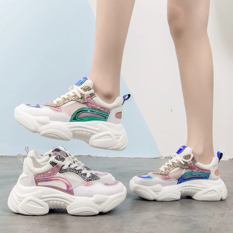 

2019 new fashion luxury brand women's sneakers, women sneakers glitter rhinestone white gold summer sneakers femme NY-99