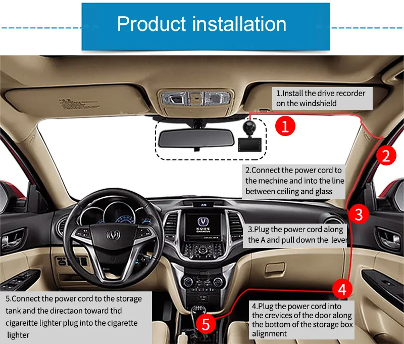 Автомобильный видеорегистратор Full HD Dashcam denicer, горячая Распродажа, видеорегистратор с монитором парковки, две камеры заднего вида