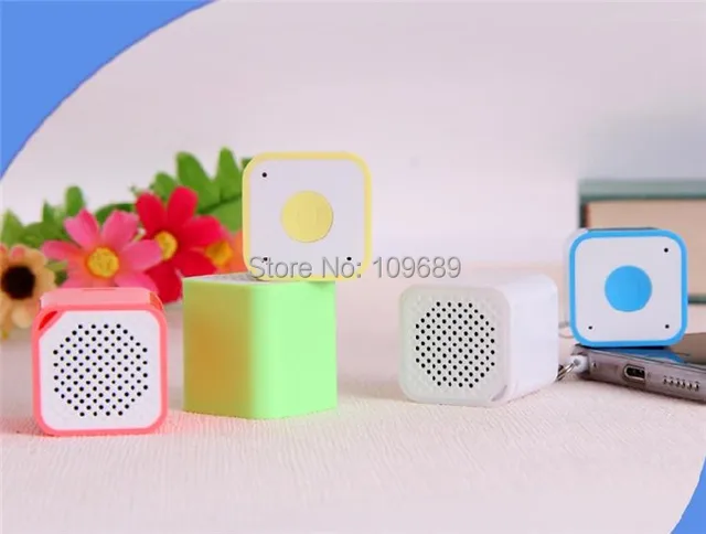 US $89 0 |10pcs/lot Mini Square Bluetooth Speaker Smart Box Smallest Portable Outdoor Bluetooth Soundbox +Self time + Anti lost-in Portable Speakers