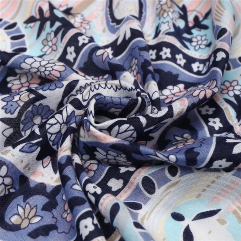New Summer Women Beach Skirts 2019 Long Hippie Flowers Printed Elastic Waist Beach Towel Cloak Skirt #E11 (31)