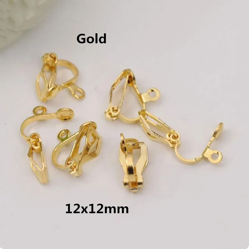 

20pcs With Hanging Metal Frog Clips Back Base Setting Ear Pad Diy Earrings Making Accessories For Women Gift Jewelry Pendientes