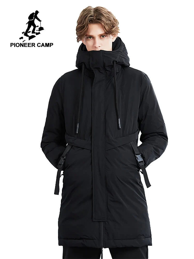Pioneer camp new winter long parka men brand clothing thick fashion ...
