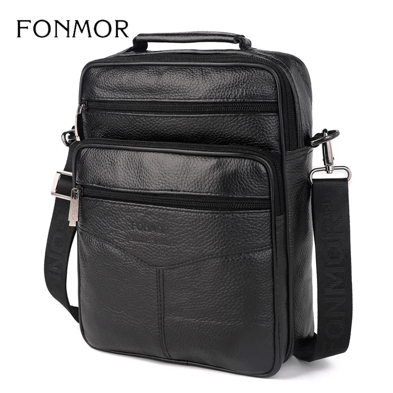 

2019 New Men Genuine Leather Crossbody Bag High Quality Business Men's Shoulder Bag Fashion Vintage Cow Leather Messenger Bags