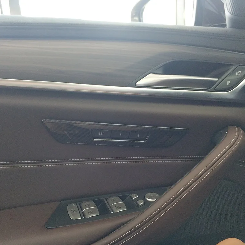Стильная рамка из углеродного волокна для BMW 5 серии G30 2018 ABS кнопки замка на