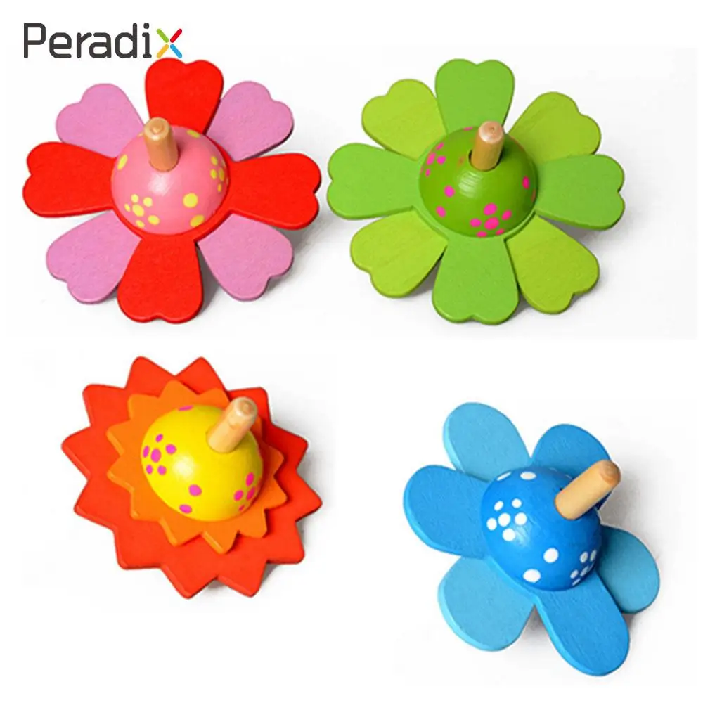 

Wooden Colorful Relaxed Ornaments Hand Spinner Flower Flower Spinner Toy Novelty Relieve Stress Spinning Top Flowers Vintage