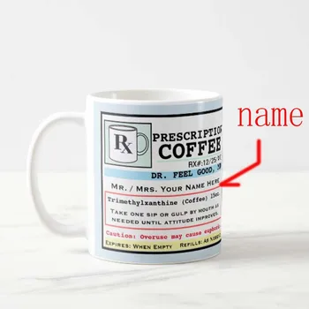 

Prescription Coffee Customizable MugTeacher Tea Cup Sweet Funny Mugs Cups for Girlfriend Boyfriend Novelty Valentine Colleague