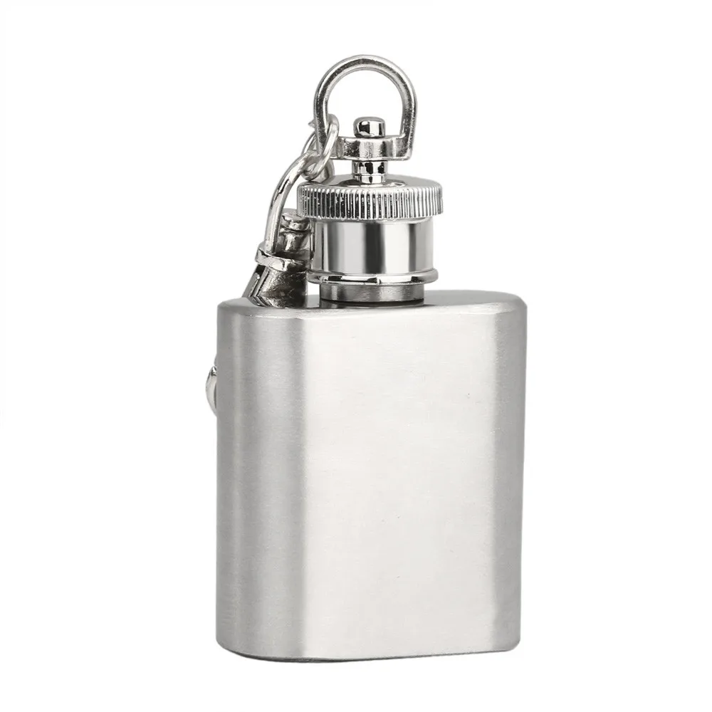 

Portable 1oz Mini Stainless Steel Hip Flask Alcohol Flagon with Keychain Mini Alcohol Hip Flask Accessories L4