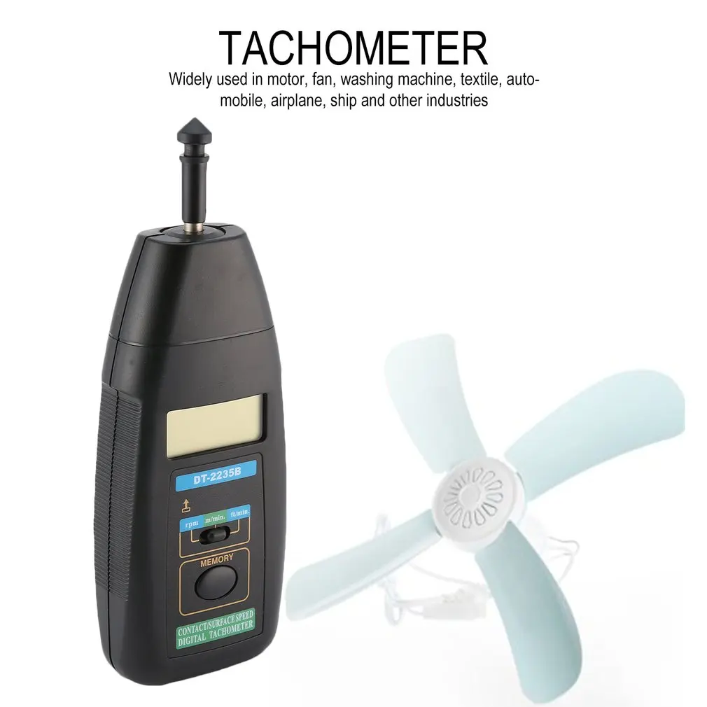 JTW DT 2235B ЖК цифровой тахометр контактный RPM Tach тестер Измеритель датчик скорости