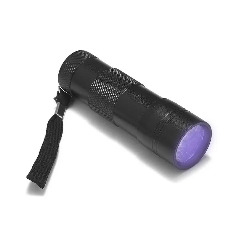 

100pcs Mini 12LED UV Flashlight LED Flashlight Ultra Violet Invisible Ink Marker Detection Torch Light AAA UV lamp Lantern