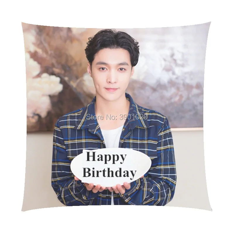 

New EXO Lay Zhang Yixing Boyfriend Square Pillow including inner customize decorative girl Gift