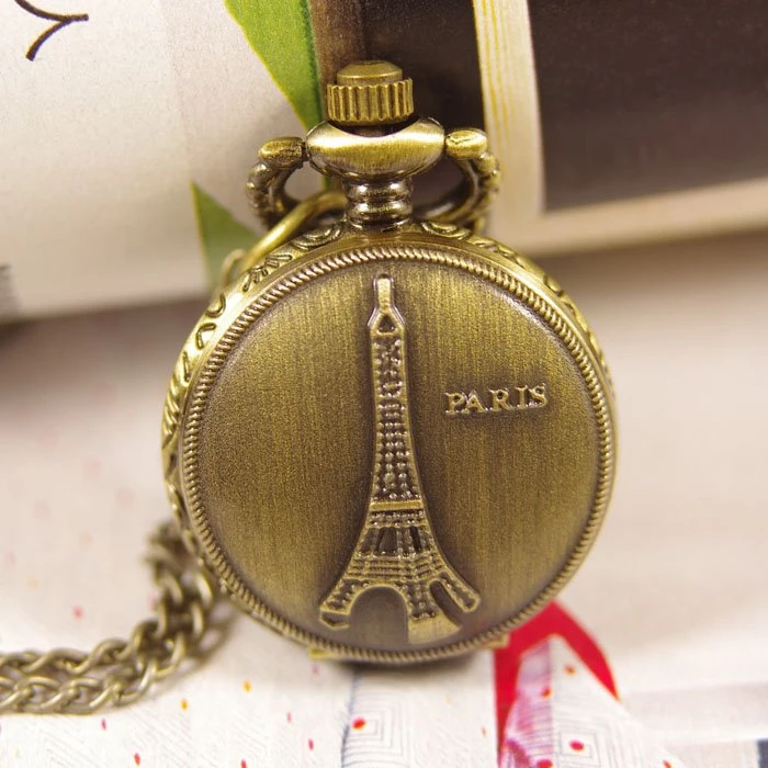 Vintage Eiffel Tower Mirror Pendant Necklace in Silver or Bronze Real Mirror Pendant Necklace Vintage Paris France Mirror Necklace