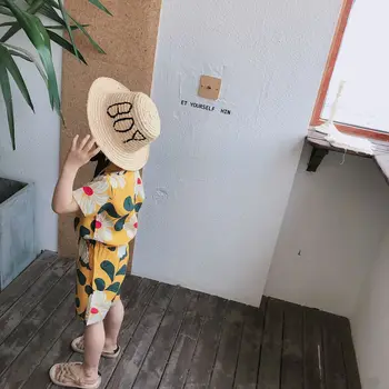 2019 Summer Fashion Boys Big Floral Beach Style Soft Clothing Sets Kids Thin Breathable T Shirt + Shorts 2Pcs Suits 5