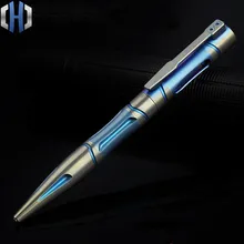 Titanium Tactical Pen Color Gold Version Of The Defense Pen Tungsten Steel Head Self-defense Equipment Martial Arts Broken EDC h1086 outdoor carbon fiber titanium tactical pen tungsten steel head ceramic ball head self defense pen broken window pen edc
