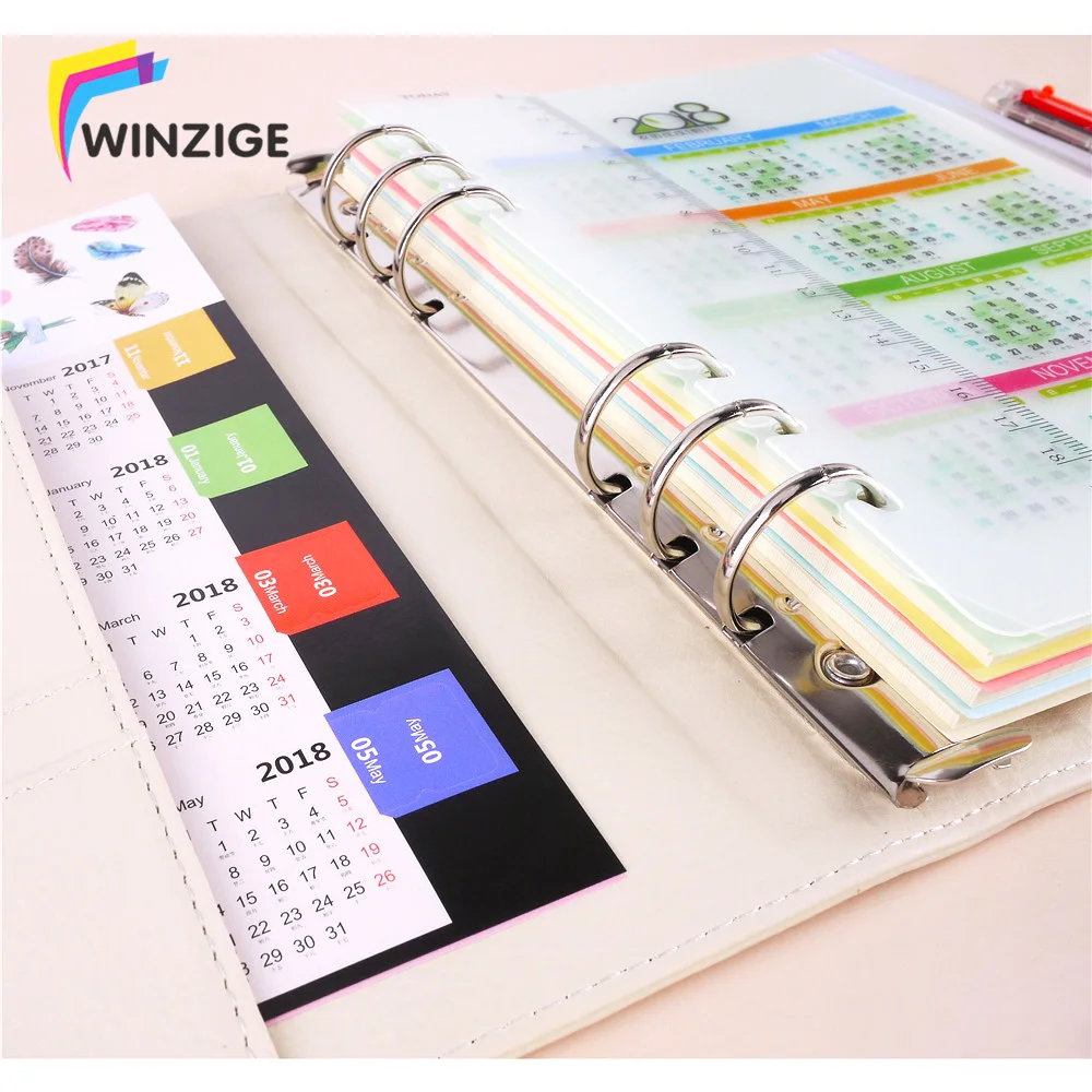 Creative Spiral Notebook Suit With 2019 Calendar Sticker Ballpoint Pen Student Lovely 2019 Diary Planner Office Noted Organizer