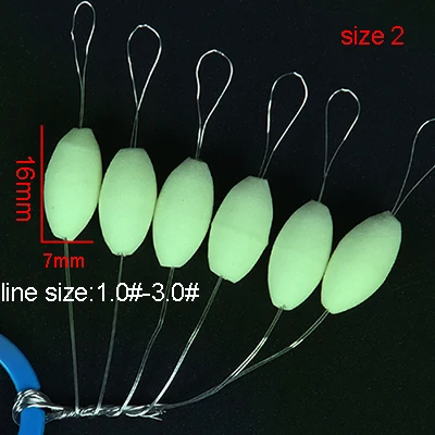 Luminous size 2 Высокое качество, 30 шт./лот, Овальный Мини поплавок для рыбалки, установка для изготовления плавающих бобов, красный/желтый/микс, яркий поплавок, легкое использование, B192 - Цвет: Luminous size 2