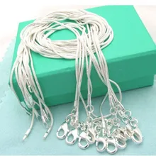 5 stücke/lot (16 18 20 22 24 zoll) mode Schmuck 925 Sterling silber Ketten 1mm Schlange Kette Halskette Schmuck