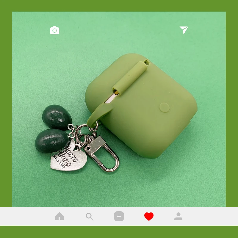 Милый силиконовый Bluetooth беспроводной чехол для наушников Avocado Love для Apple AirPods, Ультратонкий чехол из ТПУ для Airpods, чехол для зарядного устройства