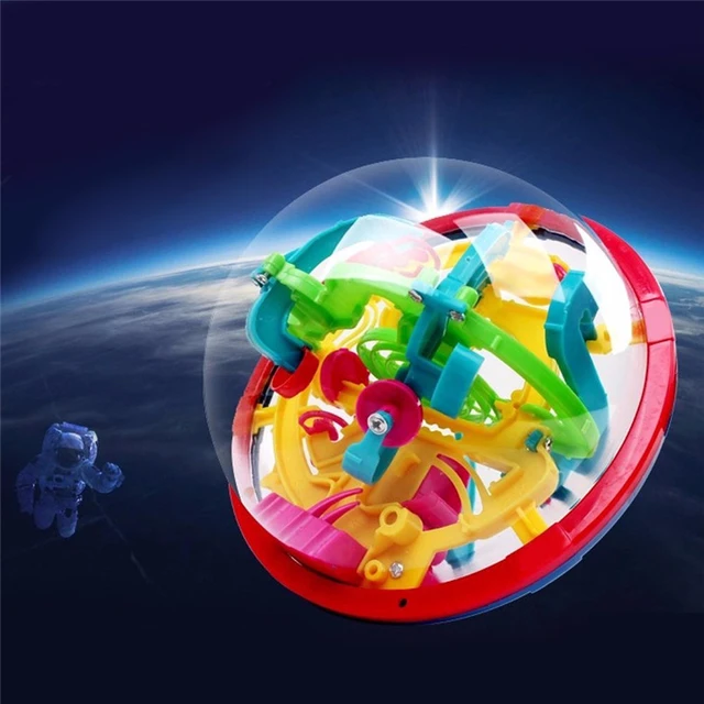 100 Step 3D Magic Maze Intellect Ball Labyrinth Sphere Globe Toys For Kids Educational Brain Tester Balance Training Toy Gifts 4