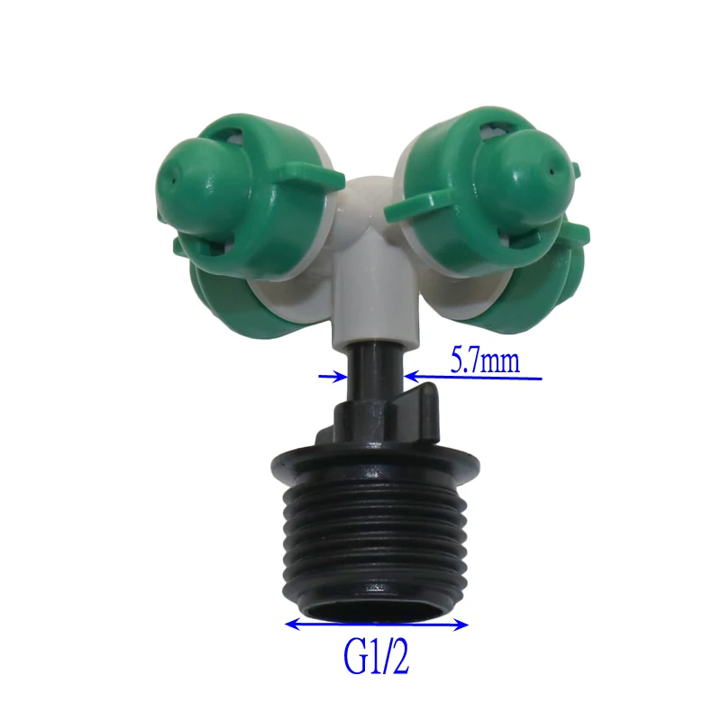 Перекрестное противотуманное сопло 1/" Мужской резьбовой распылитель тумана головка капельного орошения для теплицы спринклера полив растений 20 шт