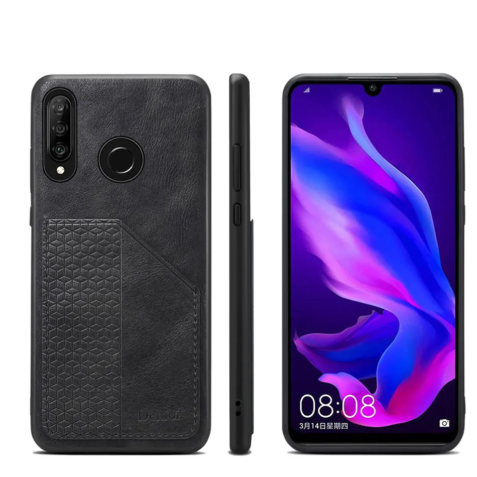 Кожаный чехол с отделением для карт для huawei P30 Lite, роскошный кожаный тонкий противоударный чехол для задней панели huwei P30 Lite P30 Pro