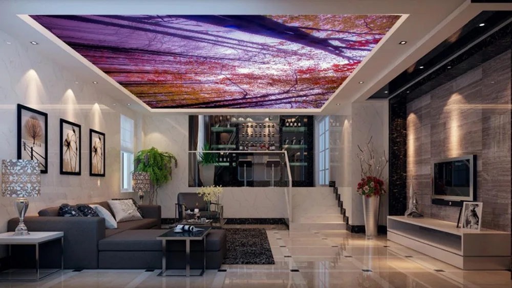 

Customized 3d Room Wallpaper Landscape Forest Bamboo Forest Ceiling Murals WallpaperFor Any Room 3D Ceiling