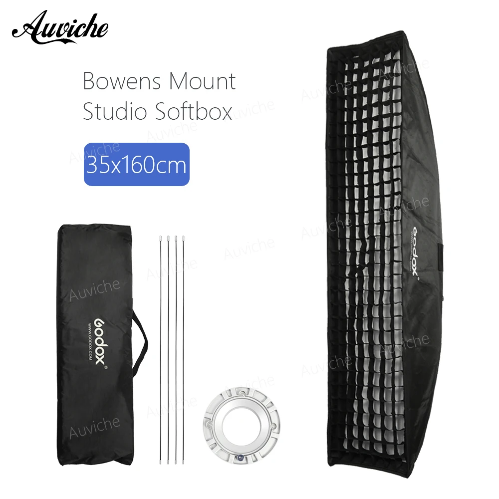 

Godox 35cm*160cm Strip Beehive Honeycomb Grid Softbox with for Bowens Mount Studio Strobe Flash Light Photography Lighting